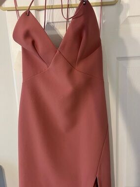 Topshop Strapless Spaghetti-Strip Dress in Dusty Rose